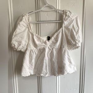 White Flowy Zara Top